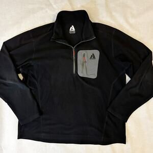 Eddie Bauer First Ascent Fleece Sweater Mens Size XL Black 1/4 Zip Jacket